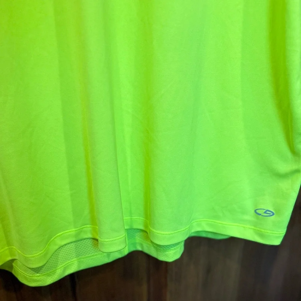 C9 Champion Duo Dry Women XL Neon Yellow Short Sleeve Activewear Running Top